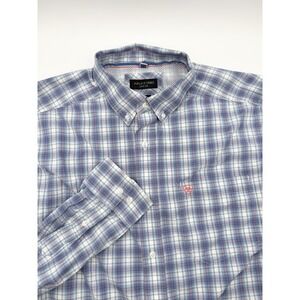 Ariat Shirt Mens XL Blue Red Plaid Pro Series Long Sleeve Breathable Workwear